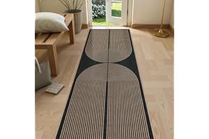 Lahome Modern Rainbow Kitchen Runner Rug, 2x8 Easy Jute Rug Runners for Hallways Entry Farmhouse Indoor Outdoor Carpet, Contemporary Washable Non Slip Runner for Laundry Room Porch