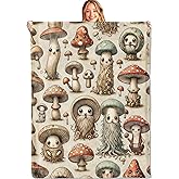MIEPOS Cute Mushroom Character Throw Blanket,50x60in,Soft, Lightweight Flannel,Whimsical Blankets,Gifts for Kids & Nature Lovers,for Couch Travel Picnics, Lounging Home Living Room Decor