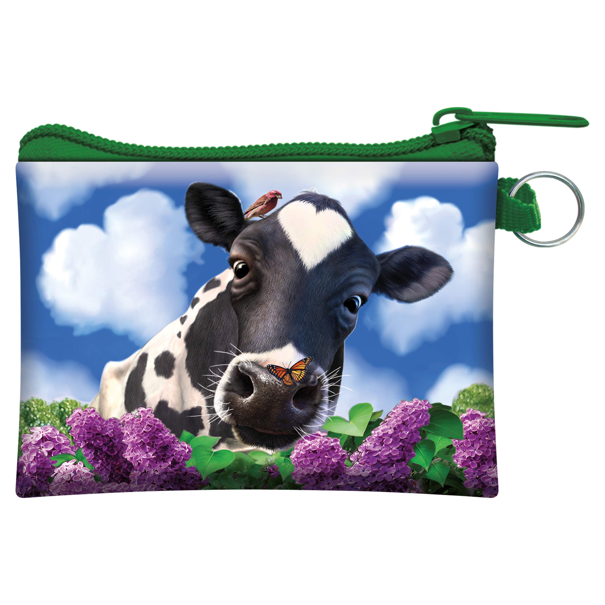 3D LiveLife Coin Purse - Curious Cow from Deluxebase. Lenticular Cow Themed Wallet Featuring Secure Zip, Compact Design for Cash and Card Storage. Perfect Farm Animal Gift.