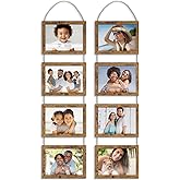 Icona Bay - 5x7 Wall Hanging Picture Frames Collage with 8 Openings - Rustic Brown, 2 Pack - Casual Style Engineered Wood Frames - Wall Mount Only - Bliss Collection