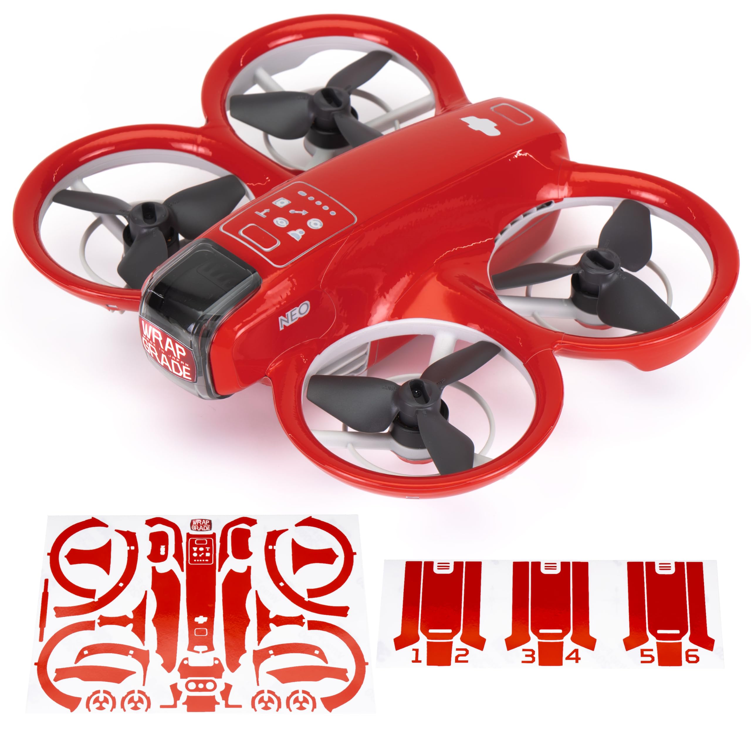 WRAPGRADE Skin Sticker Compatible with DJI NEO Full Wrap (Super Red)