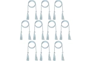 D DODOU 10 Pieces Graduation Cords Polyester Graduation Honor Braided Cords with Sewing Tassels for Bachelor, Master, Doctor 68" Long (Sky Blue White)