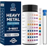 9 Way Heavy Metals Water Test Strips, 100ct Home Water Testing Kit | for Iron, Mercury, Copper, Lead, Chromium, Magnesium, Cadmium, Calcium,Zinc