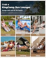 KingCamp Sun Lounger Five-Position Adjustable Backrest Garden Lounger view 9