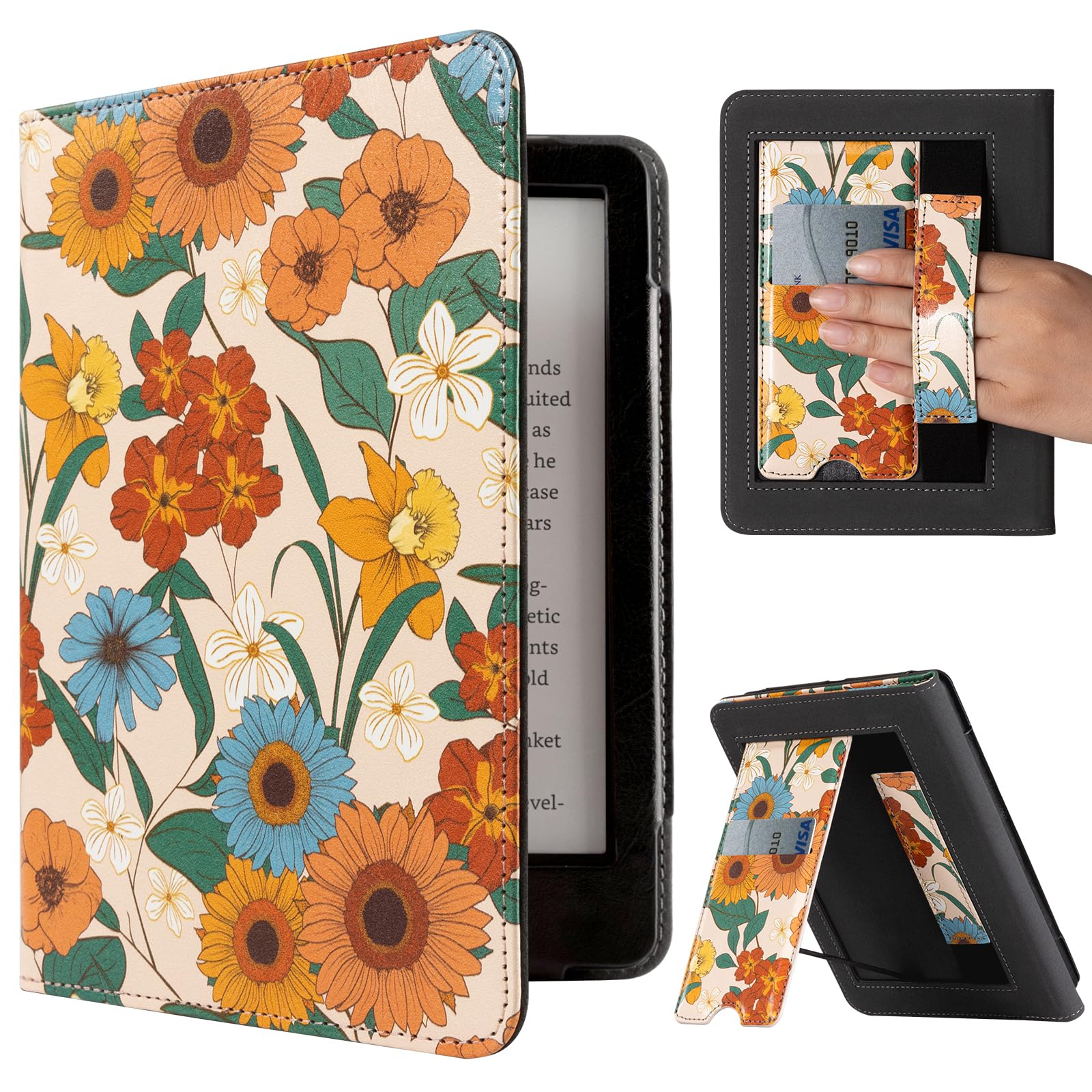 Photo 1 of CoBak Case for Kindle Paperwhite - All New PU Leather Cover with Auto Sleep Wake, Hand Strap, Card Slot for Kindle Paperwhite Signature Edition and Kindle Paperwhite 11th Generation 2021 Released