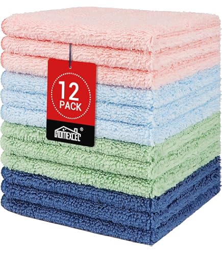 Débarbouillettes Coton SEMAXE - Lot De 12, 33x33cm, Oeko-TEX