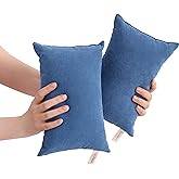 BEDSUM 2 Pack Tiny Pillows, 11"x7" Microfiber Mini Pillow for Travel, Pets, Soft and Machine Washable Small Pillows for Neck, Wrist, and Knee Comfort, Denim Blue