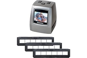 Magnasonic All-In-One High Resolution 24MP Film Scanner with 2.4" Screen, 35mm Negative Film Holders, Converts 35mm/126KPK/110/Super 8 Films Slides Negatives into Digital Photos, 128MB Built-In Memory