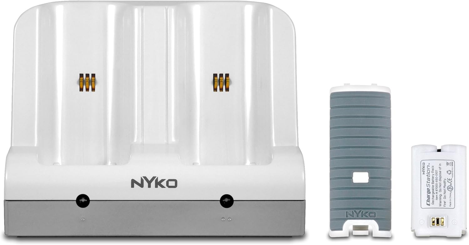 Nyko Charge Station and 2 Rechargeable Battery Packs White (Wii