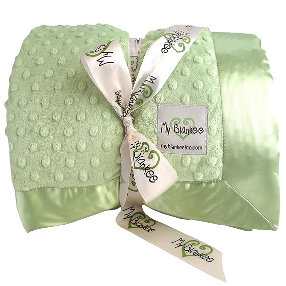 My Blankee Minky Dot King Blanket with Flat Satin Border