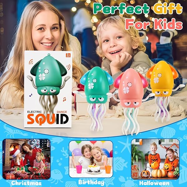 LZZAPJ ELECTRIC DANCING OCTOPUS LIGHT MUSIC SUITABLE FOR 12-18 MONTHS OLD BABY TOYS, KID CRAWLING SQUID TOYS SUITABLE FOR TODDLER TUMMY TIME, BIRTHDAY FOR 1 2 3 4 5 6 YEAR OLD GIRL (PINK)