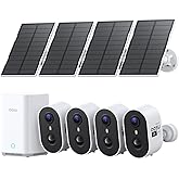 aosu 2K Solar Security Cameras Wireless Outdoor System, 4-Cam-Kit | True 2K HD with 6X Zoom, PIR + AI Human Detection, Full Color Night Vision, Cross-Camera Tracking, 4-View Live, Local Storage