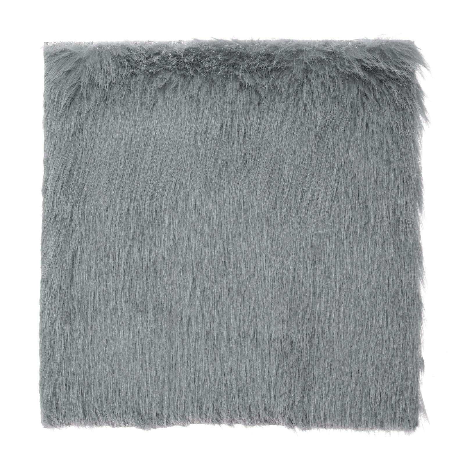 DMiotech 14"x14" Dark Grey Faux Fur Square Fabric, Fluffy Faux Fur for Crafts, Gnomes, Animal Costumes, Cushions