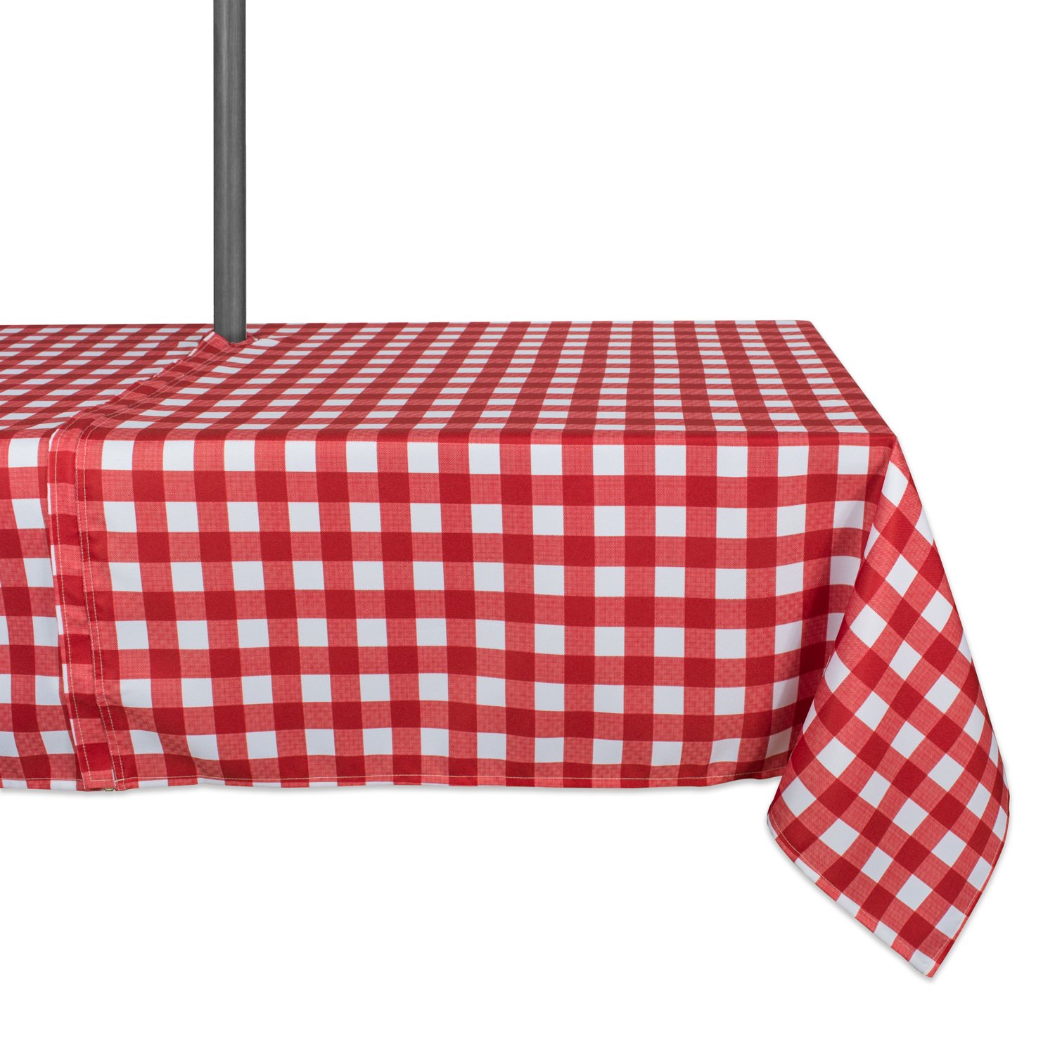 Photo 1 of DII Red Check Outdoor Zippered Tabletop Collection, Stain Resistant & Waterproof, 60x84 Tablecloth, Check