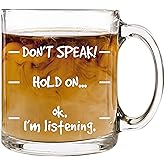 Funny Coffee Mugs for Women Men - Don't Speak! - Funny Gift Ideas for Men Women - White Elephant Gifts for Adults - Christmas