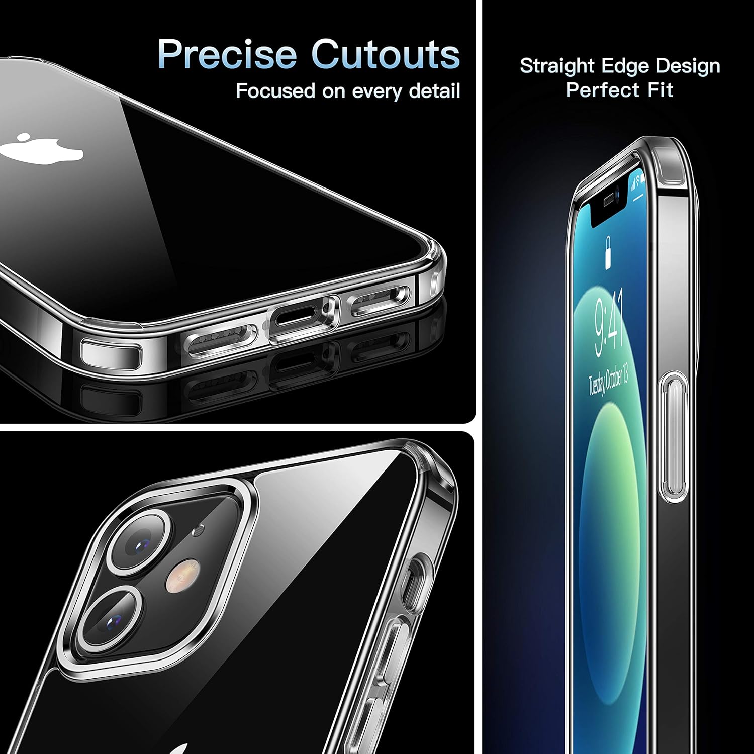 CASEKOO Crystal Clear Designed for iPhone 12 Case, iPhone 12 Pro Case, [Anti-Yellowing] [Military Grade Protection] Protective Phone Case Slim Thin Cover for iPhone 12/12 Pro 5G (6.1'') 2020-Clear