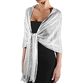 FURTALK Shawl Wraps for Women Silver Shawls and Wraps for Evening Dresses Sparkling Wedding Party Shawl Gift