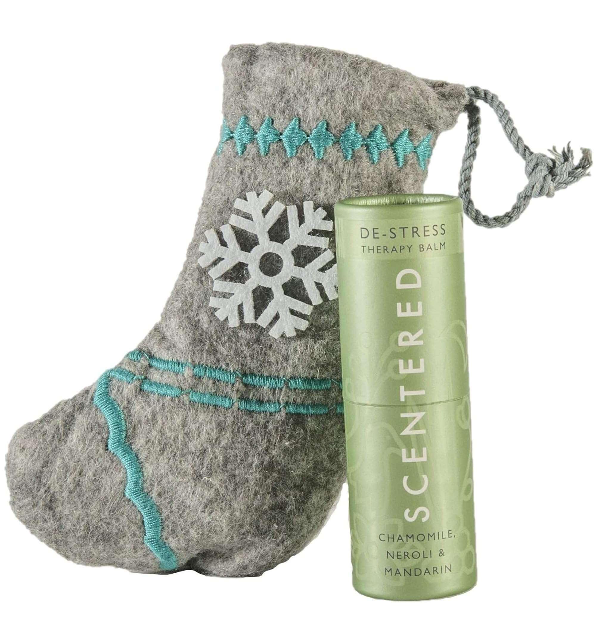 Scentered DE-Stress Aromatherapy Essential Oils Balm Christmas Stocking Gift - for Calming Relaxation & Relief - All-Natural Blend of Chamomile, Cedarwood, Rosemary