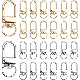 30PCS Gold and Silver Metal Lobster Claw Clasps, Swivel Lanyard Snap Hooks for Jewelry Making, Keychain, Bags, DIY Crafts and More