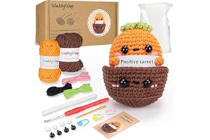 WaldyWop Crochet Kit for Beginners, Crochet Kits for Adults and Kids, Learn to Crochet Kit w/Step-by-Step Video, Complete Knitting Tools, Easy Crochet Yarn, Inspirational Gifts for Women Men Birthday