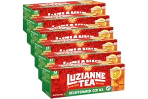 Luzianne Decaffeinated Iced Tea Bags, Family Size, 24ct Box (Pack of 6)
