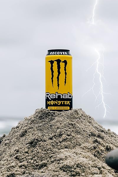 MONSTER ENERGY REHAB TEA + LEMONADE + ENERGY, ENERGY ICED TEA, ENERGY DRINK 15.5 OUNCE (PACK OF 15)