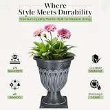 SG Traders Large Tampa Urn Plant Pot Stand Pack of 2 33x39cm UV Resistant view 2