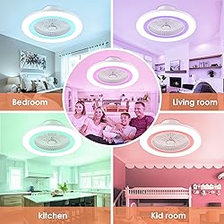 KAMLAM 24" Low Profile RGB Ceiling Fans with