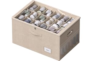 FHSQX Shoe Organizer for Closet,Shoe Box Storage Containers Fit 18 Pairs,Foldable Shoe Storage Bins with Clear Cover & Adjustable Dividers for Shoes,Blankets,Linen,Clothing