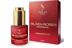 SULO AROMAS Silken Roses Natural Essential Oil for Diffuser - Pure Bulgarian Damask, Turkish & Indian Rose - Aromatherapy, Relax Mood, Luxury Fragrance Oil for Reed and Electric Diffusers | 30 ml