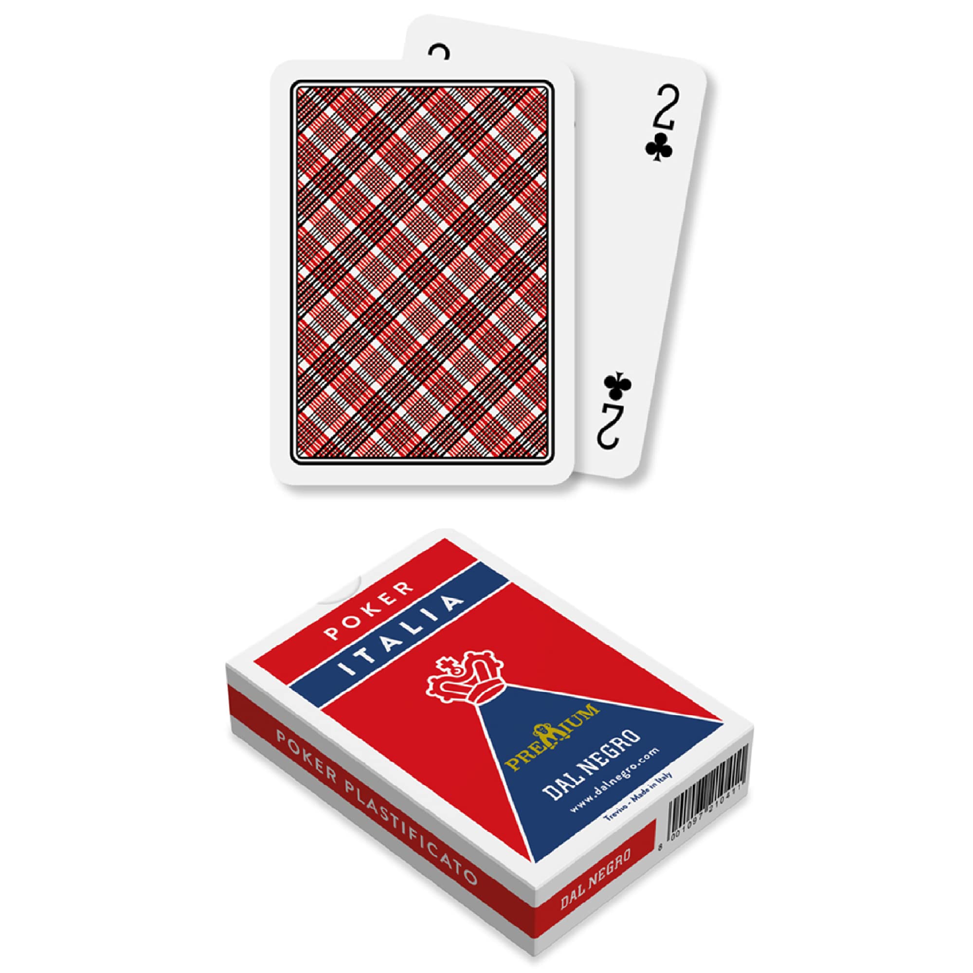 Dal – Deck of Italy Poker Cards, in duplex cardboard, 55 cards with Jolly, Red Back, Made in Italy