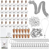 Aurelema 60 Set Mustard Seed Gift Includes Bulk Necklaces Earring and Key Chain with 'Faith Can Move Mountains' Cards Christian Faith DIY Gifts for Women,Without Mustard Seed(Star)