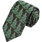 Alizeal Mens Handmade Christmas Pattern Party Necktie