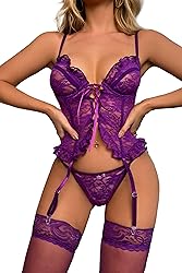 ssgrlvok Women Lingerie Sexy Floral Lace Lingerie