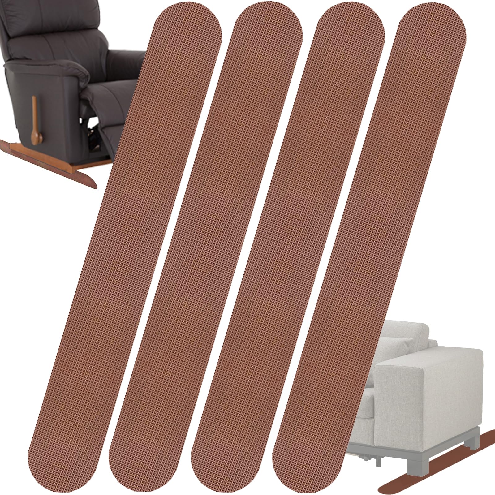 Photo 1 of 4 Pcs 30.7Inch Anti-Slip Furniture Pads for Recliner,Recliner Non Slip Grippers,Furniture Grippers,Non Skid Furniture Pads for Hardwood Floors and Other Types of Floors,for Recliners,Sofa (4Pcs-Brown)