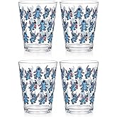 Disney Reusable Plastic Cups – 4 Pack 16 oz Plastic Drinking Glasses with Mickey, Stitch, Pooh, or Disney100 Designs – BPA-Free, Stackable, Top Rack Dishwasher Safe Tumblers for Water, Juice & More