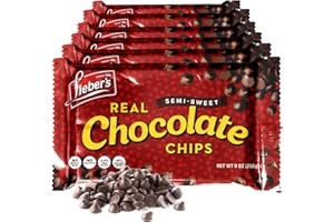 LIEBER'S Lieber’s Vegan Semi-Sweet Real Chocolate Chips, 9 oz – Gluten Free, Dairy Free, Kosher Parve, Low Calorie Chocolate Chips for Baking (9 Oz Pack Of 6)