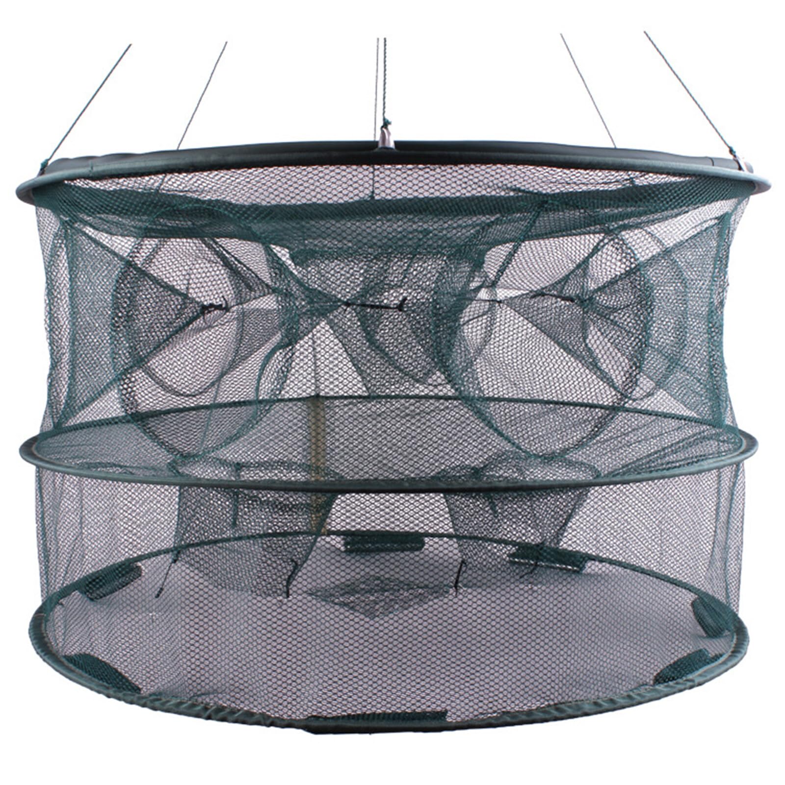 SOONHUA Collapsible Crab Basket Mesh Crayfish Trap Net Quickly Opened 7 Holes Landing Net for Crabbing Catch Fish Minnow Prawn Crayfish Lobster