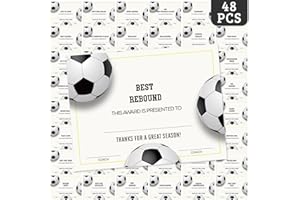 Tenare 48 Pcs Soccer Athletic Award Certificates End of Season Sports Achievement Award Certificates Soccer Certificates of Achievement Sports Party Supplies for Teams, Players, 8.5 x 11 Inches
