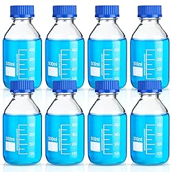 Irenare 8 Pieces Media Storage Bottles Borosilicate