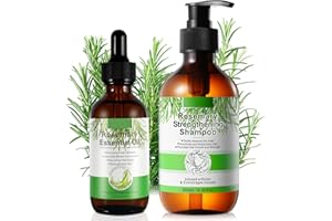 CLOXENY Rosemary Oil for Hair Growth w/Rosemary Shampoo for Hair Growth,Rosemary Oil Biotin Castor Oil Shampoo for Hair Loss & Thinning Hair,Hair Regrowth Treatment Hair Growth Products for Women Men