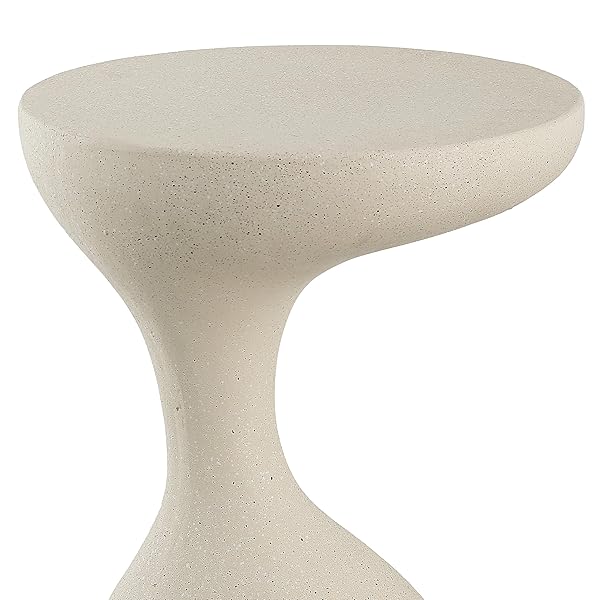 JONATHAN Y TBL1110B BORACAY 19.75″ MODERN MINIMALIST INDOOR/OUTDOOR RESIN DRINK TABLE, PEDESTAL, CONTEMPORARY, MID-CENTURY, ART DECO, BOHEMIAN, PATIO, GARDEN, BATHROOM, LIVING ROOM, CREAM TERRAZZO