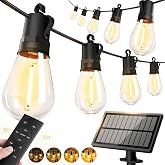 50ft Solar Powered Lights Outdoor - Waterproof String Light Outside Patio | Yard Garden Fence Backyard Deck Porch Balcony Pat