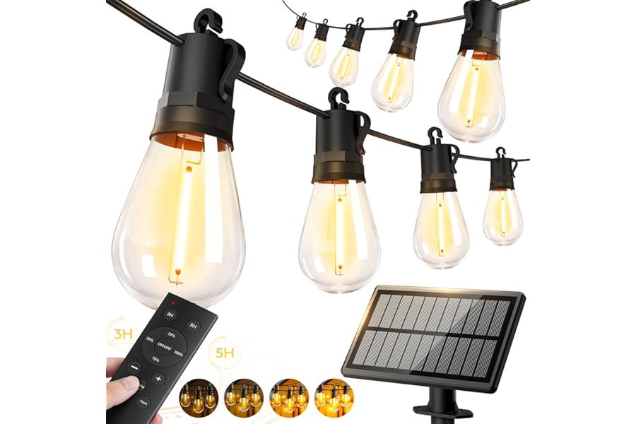 Best Solar Powered Outdoor String Lights 2026 | S14 Edison Bulbs
