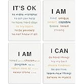 AEHIE Boho Inspirational Mental Health Wall Art Poster Prints for Teen Boys Girls Dorm Office Bedroom, Motivational Positive Affirmations Decorations Prints Wall Art Unframed 4pcs 12x16inch