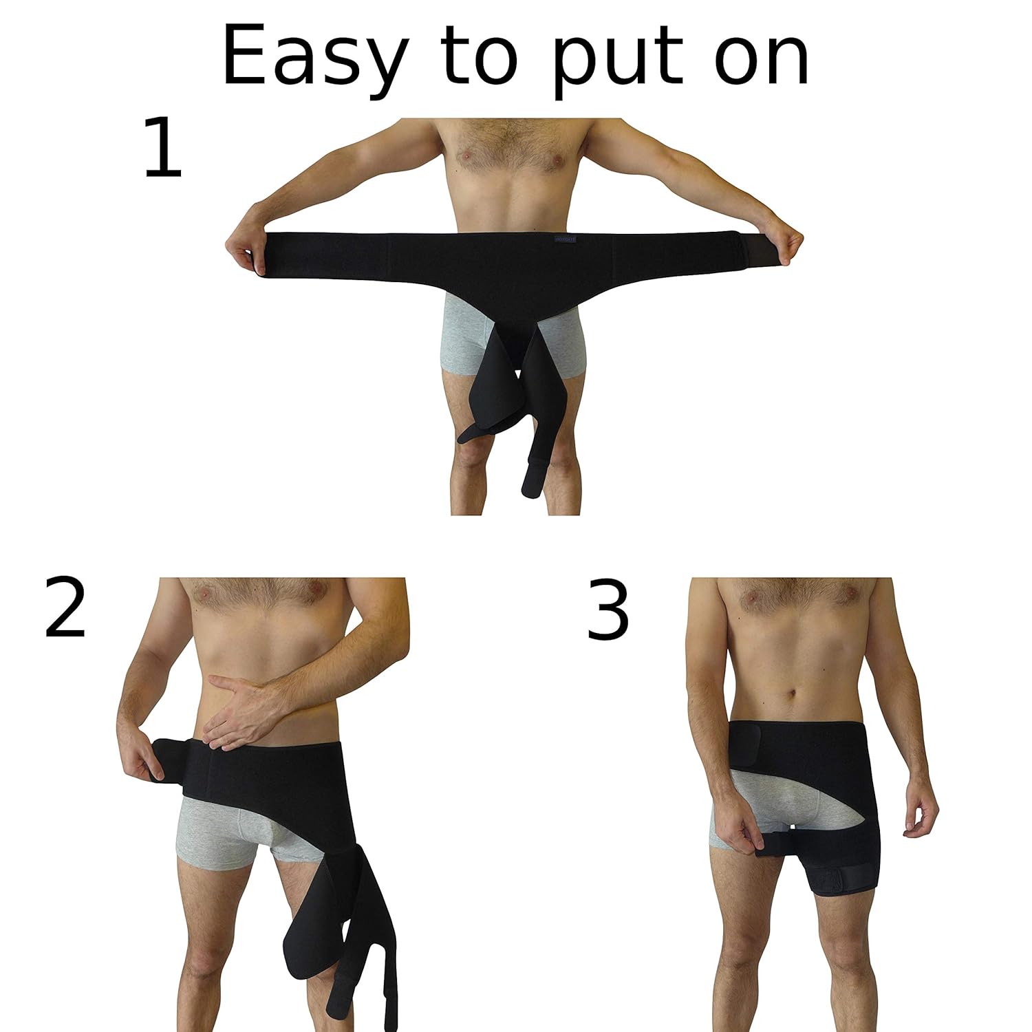 Hip Brace for Sciatica Pain Relief - Groin Thigh Hamstring Compression Sleeve Support Men Women SI Joint Hip Flexor Labral Tear Arthritis Bursitis Belt Sciatic Nerve Wrap Spica Stabilizer Pull Strain (Black): Industrial & Scientific