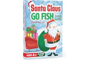 ARIZONA GAMECO Santa Claus Go Fish – A Family Christmas Game for Kids Ages 4 & Up | Go Fish, Old Maid, and Slap Jack in One Deck (Holiday Stocking Stuffers, Gift for Boy or Girl, Fun Family Board Game Night)