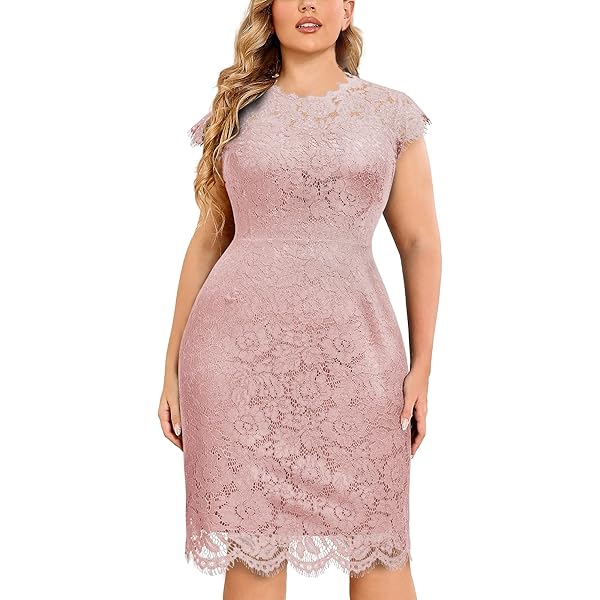 Amazon.com: Kiyonna Women's Plus Size Luna Lace Cocktail Dress 2X French  Rose : Clothing, Shoes & Jewelry