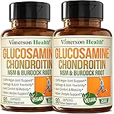 Glucosamine Chondroitin MSM – Joint Support Supplement for Women and Men with Glucosamine Sulfate 1500 mg, Chondroitin and MSM – for Cartilage, Joint Health and Flexibility – 2 Pack, Vegan