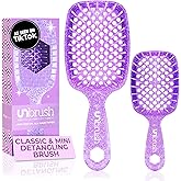 FHI Heat - UNbrush Detangling Brush Combo Pack — Original & Mini UNbrush Hairbrush for All Wet/Dry Hair Types — DuoFlex Anti Static Hair Brush, Vented Detangler Brush for Pain-Free Styling